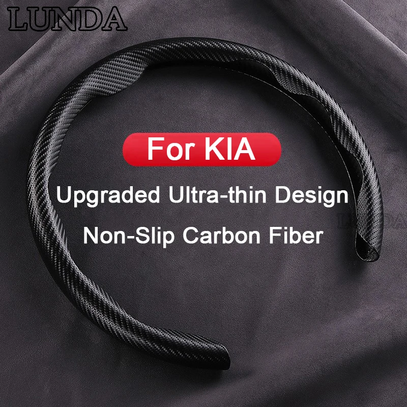 

New Ultra-thin Car Steering Wheel Cover Carbon Fiber Pattern Non-slip For KIA Sportage Rio Ceed K5 Sorento Picanto Optima KX5