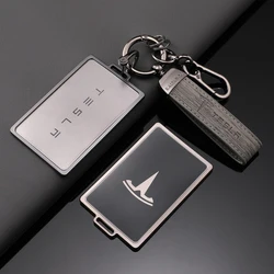 Zinklegering TPU Auto NFC-kaart Sleutel Beschermhoes Protector Houder Shell Voor Tesla Model 3 Model Y Sleutelhanger Auto-interieur Accessoires