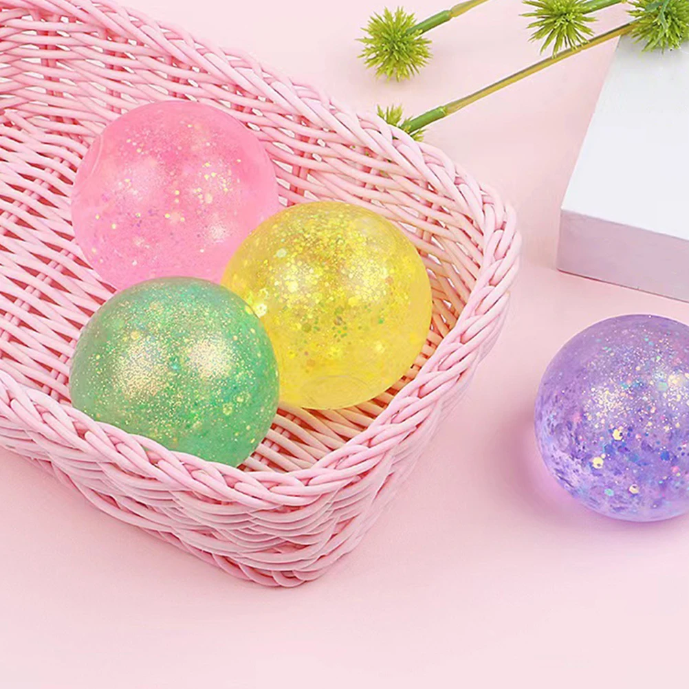 

5 Pcs Stress Relief Crystal Balls Decompression Squeeze Toys Portable Elastic Fun Playthings Pressure Balls Sensory Gifts