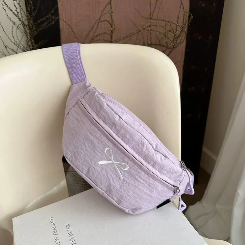 

Women Bowknot crossbody chest bag lightweight waist bag niche Large capacity handbag Bow Waist Pack Fanny Pack Female bags