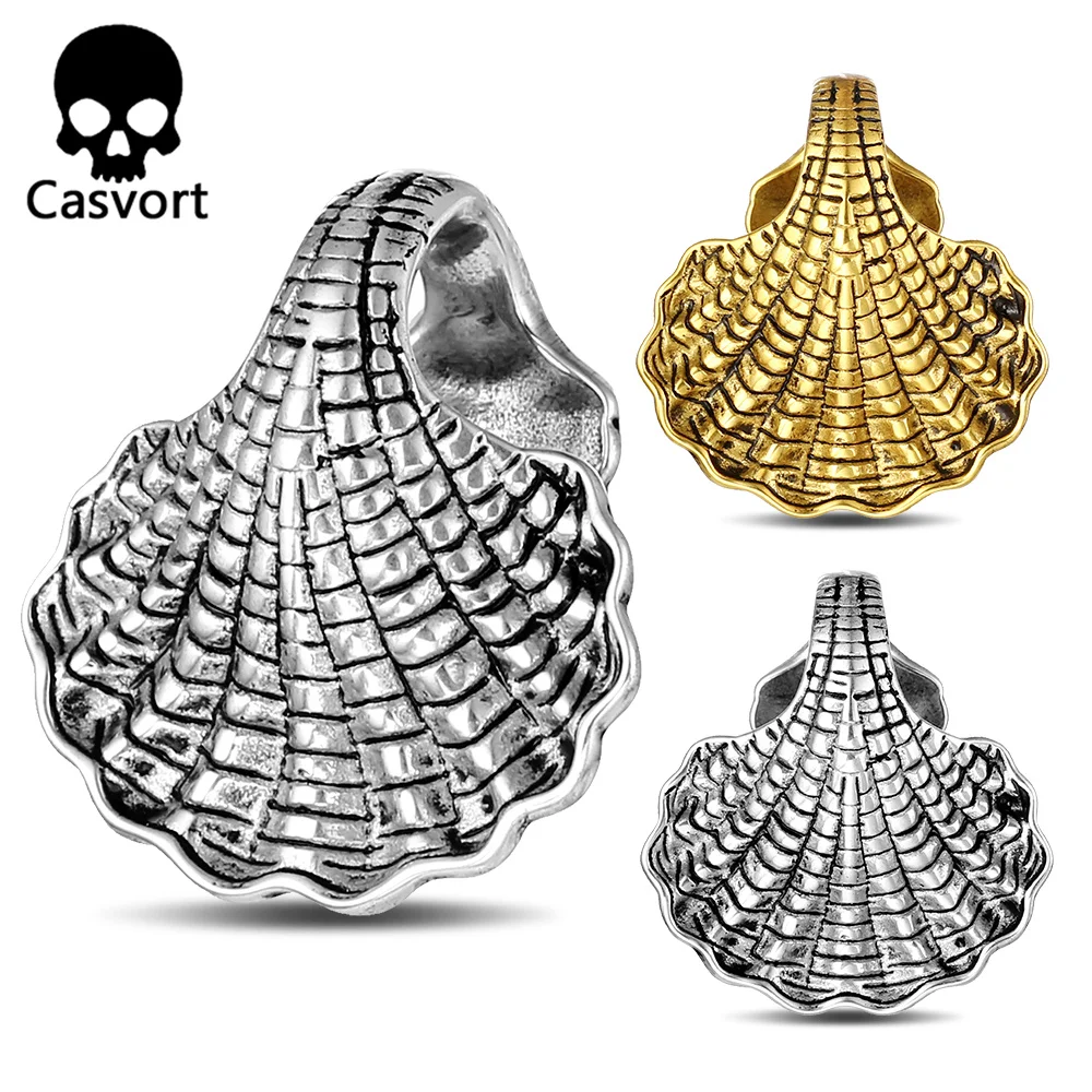 Casvort 2pcs Mode Shell Ohr gewichte Kleiderbügel Ohr stöpsel Stecker 316 Edelstahl Expander Piercing Frauen Körpers chmuck