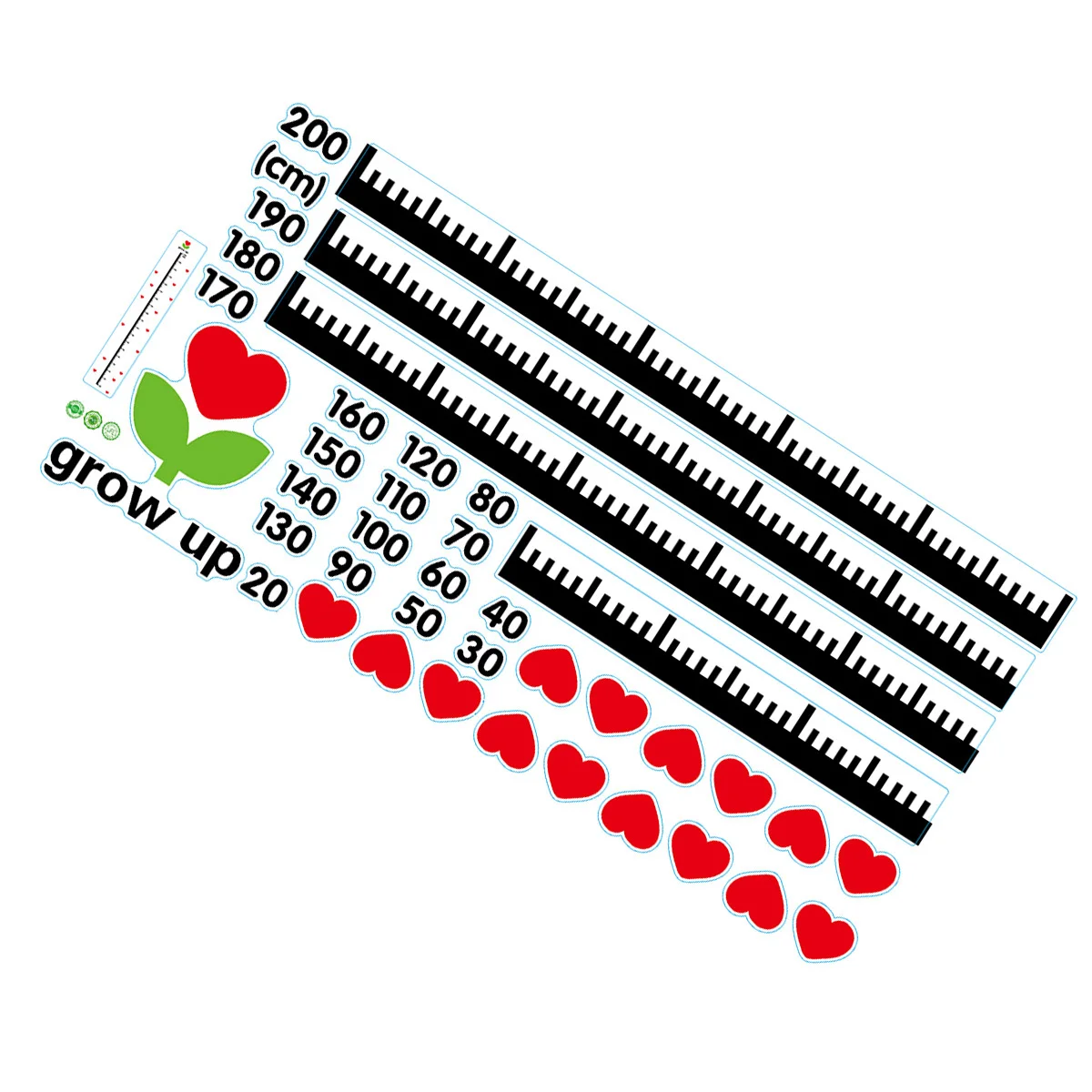 

Heart Height Chart Stickers Waterproof For Kids Nursery Room Decor Height Growth Wall Decals Cartoon Wall Decals