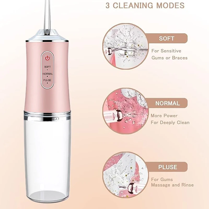 USB Portable Oral Irrigator Water Flosser Dental Water Jet Tools Pick Cleaning Teeth 200ML 4 Nozzles Mouth Oral Cleaning Agents gallery 2