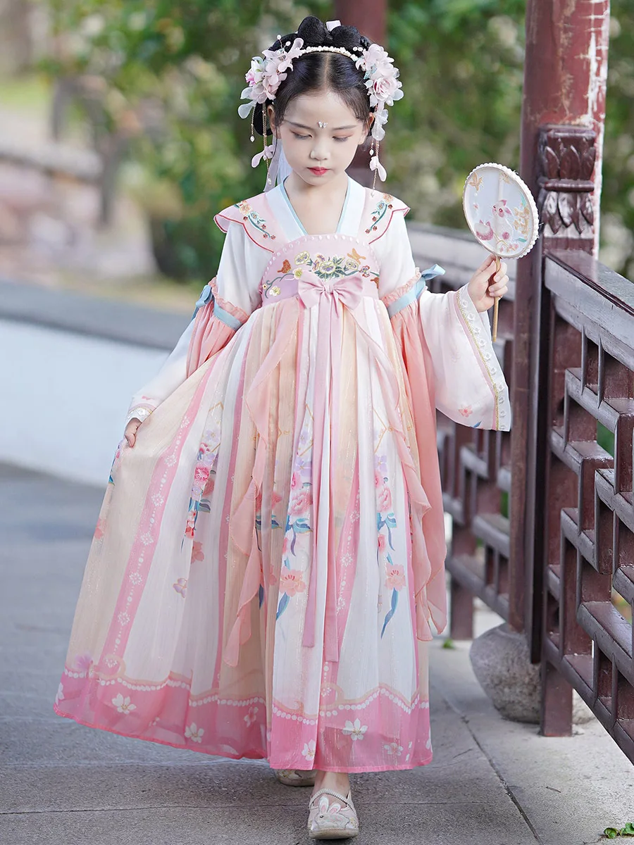 Traditional Chinese Kids Fairy Costume New Year Outfit For Girl Hanfu Dress Children Chinese Style Tang Photography Cosplay