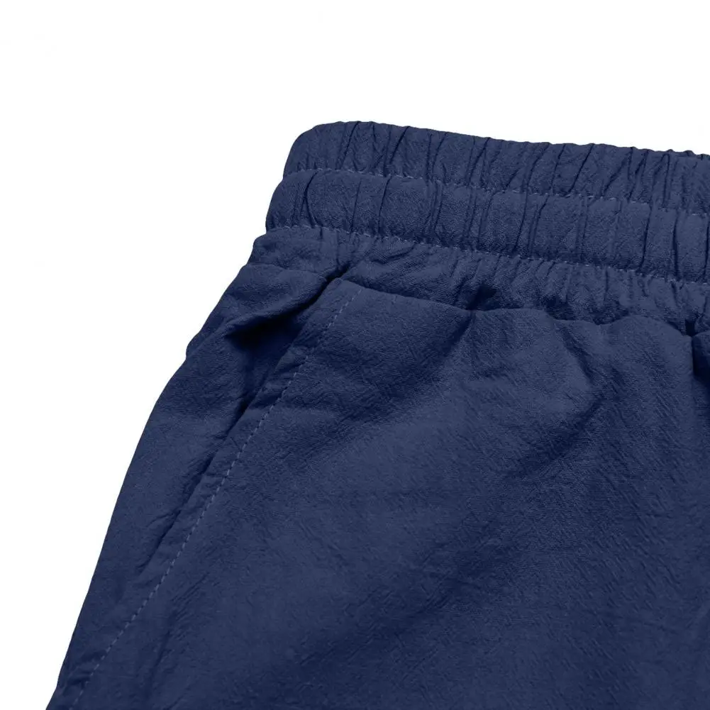 Loose Fit Linen Pants Linen Casual Pants Men's Linen Wide Leg Pants Summer Casual Loose Trousers with Drawstring Waist