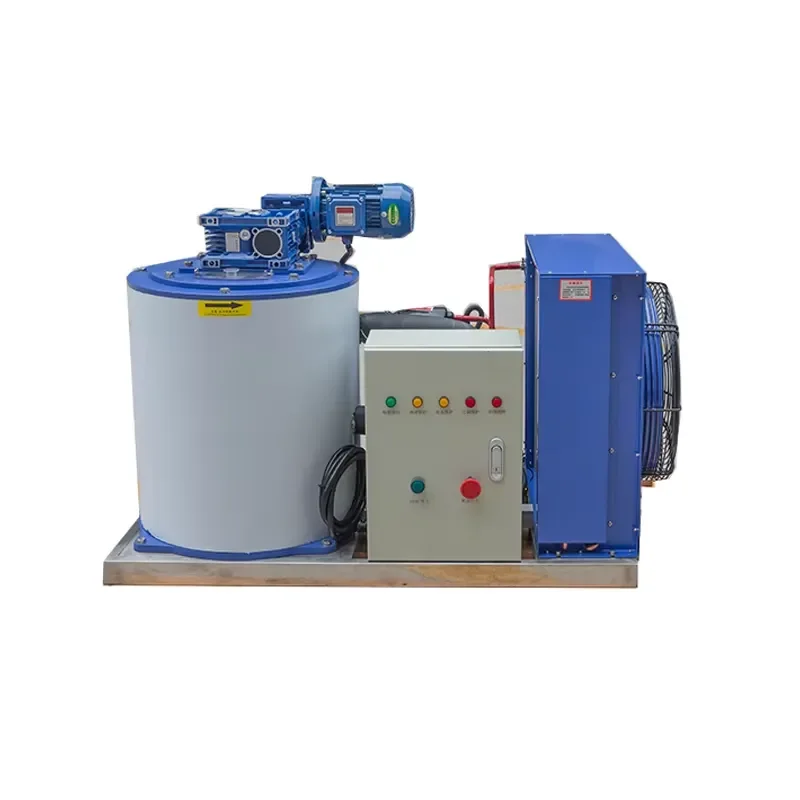 500kg/24h Storage Capacity Stainless Steel Flake Ice Machine Motor PLC Pump Industrial Ocean Fishing Use 220V/380V Automatic