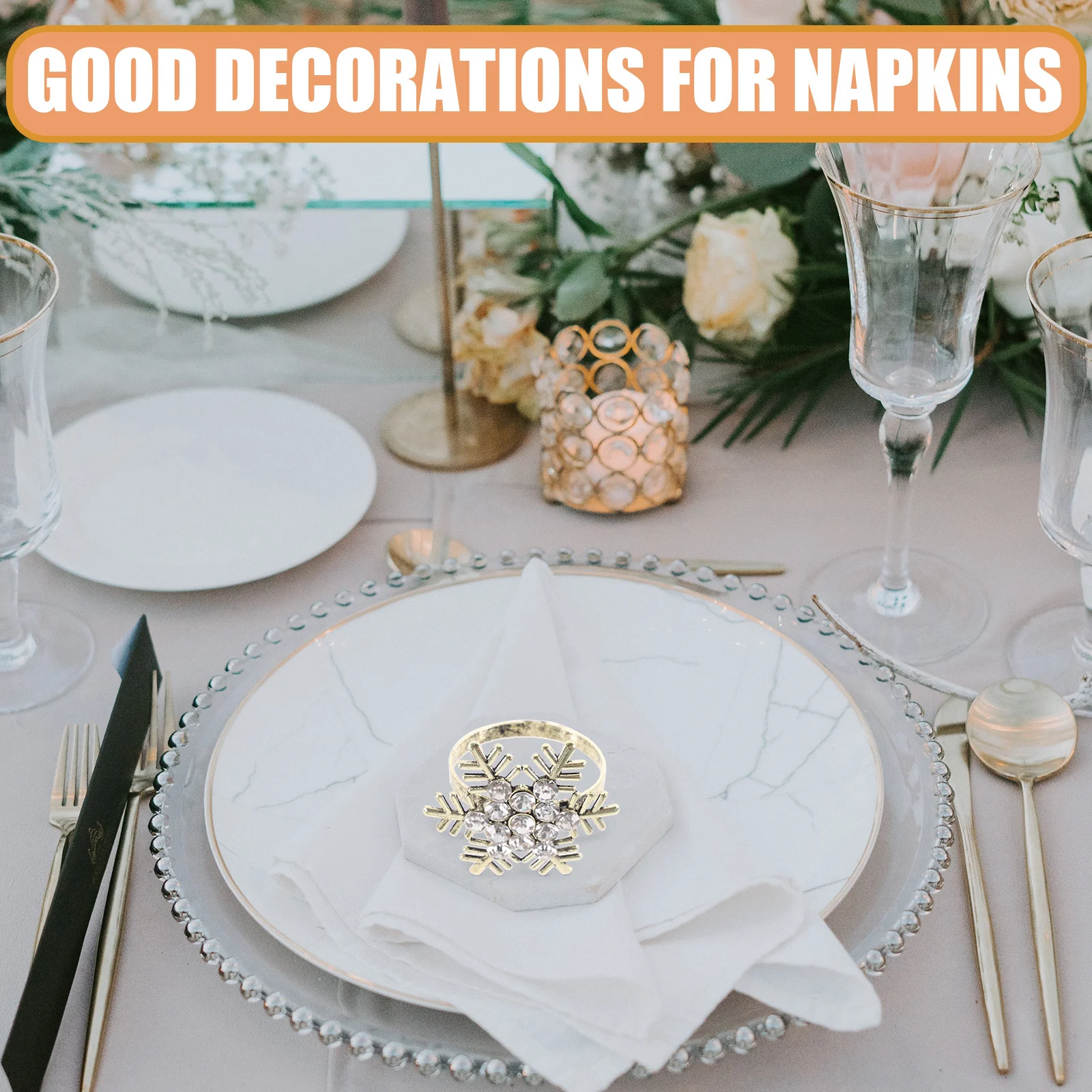 

6Pcs Vintage Snowflake Napkin Rings Alloy Xmas Napkin Buckles Christmas Party Table Decor Table Decors Festival Party Props