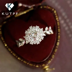 Snowflake Moissanite Engagement Rings For Women 1carat D Color Diamond Wedding Ring With Certificate 925 Silver Fine Jewelry