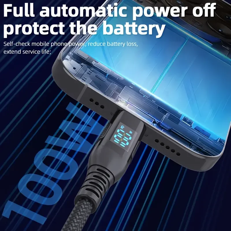 1 متر 2 متر 3 متر USB C إلى نوع C سلك شاحن سريع نايلون مضفر 5A ماكس شحن سريع آيفون 15 16 لسلك طاقة أندرويد #5