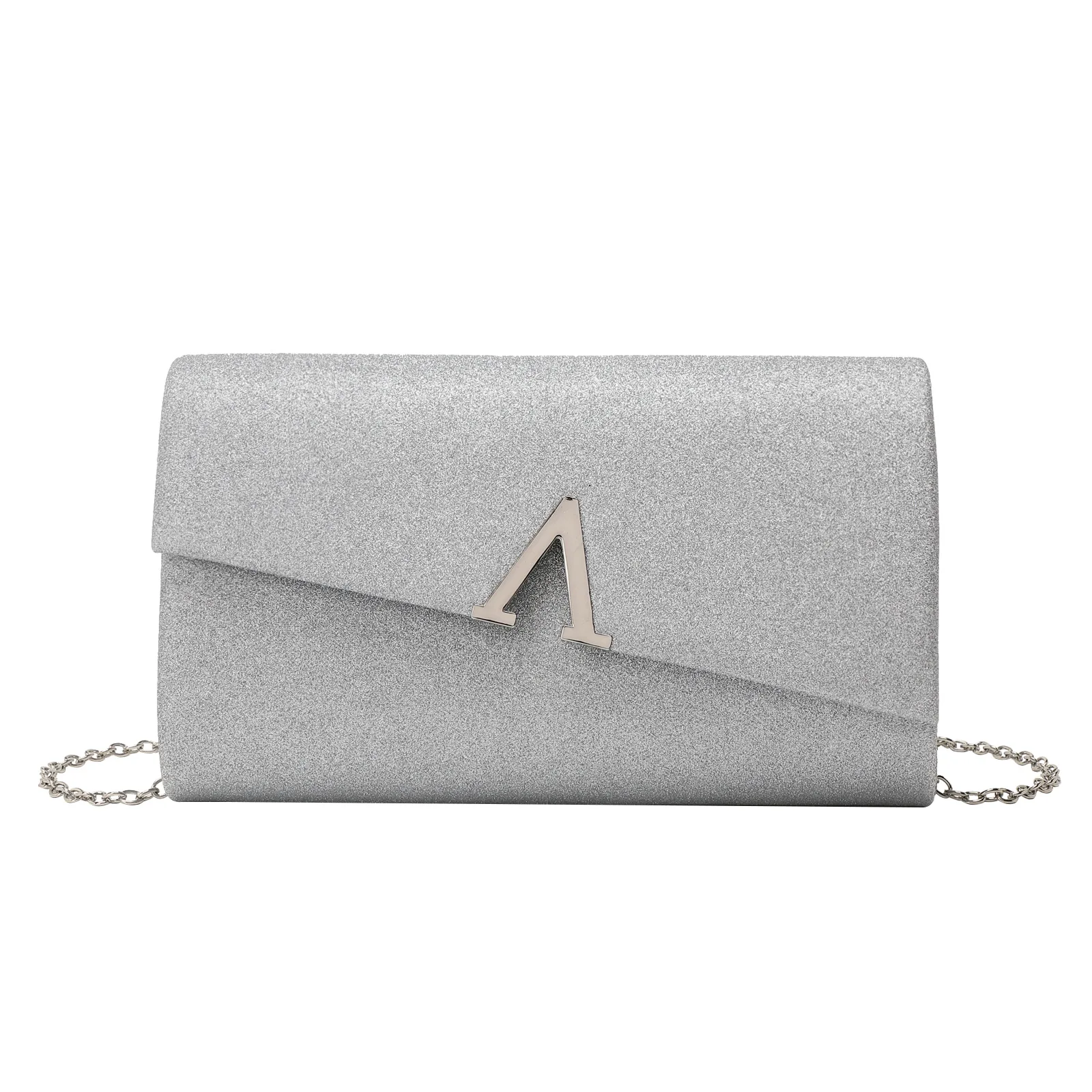 

Fashionable and Fresh Ladies' V-shaped Evening Clutch with Chain for Cross-body or Shoulder Carry Ideal for Party and Wedding