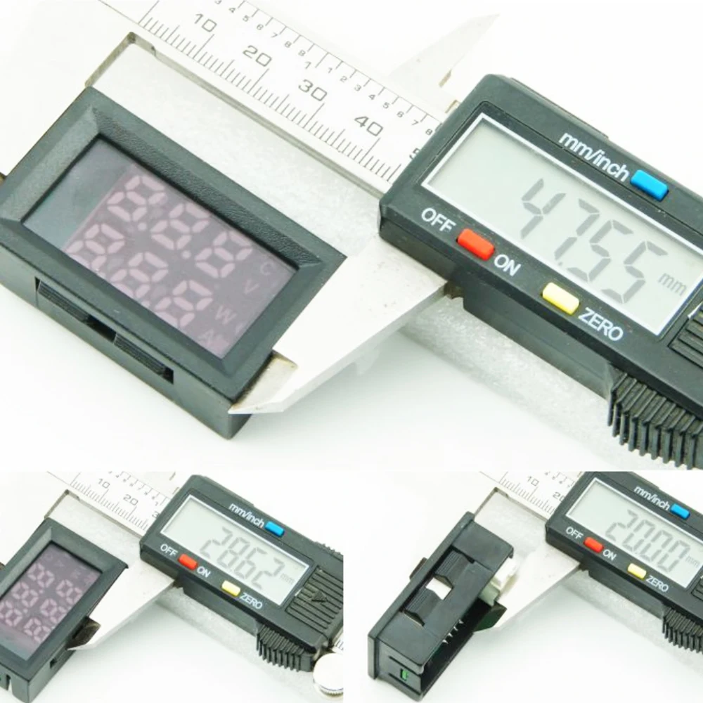 Imagem -06 - Digital dc Único Voltímetro e Termômetro Sensor de Temperatura Detector com Ntc 10k 3950 Sonda Temp Testador Calibre Voltímetro Digital Ferramentas Eletricista Profissional Detector de Tensão Dc430v 100cm