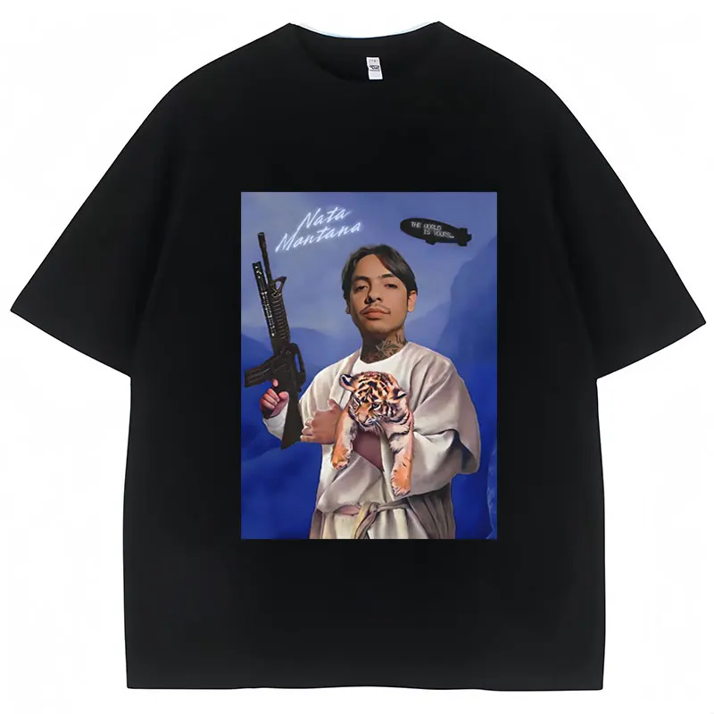 

Забавные футболки Natanael Cano Nata Монтана для мужчин и женщин, модная футболка оверсайз с коротким рукавом из чистого хлопка, Повседневная футболка в стиле хип-хоп, уличная одежда
