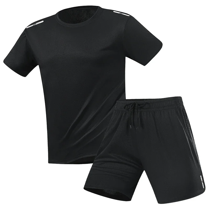 

Summer Tracksuit Quick Drying Men's Sets Fashion Tracksuits Casual Breathable Short Sleeve Sports T-shirt+Shorts Basketball Set