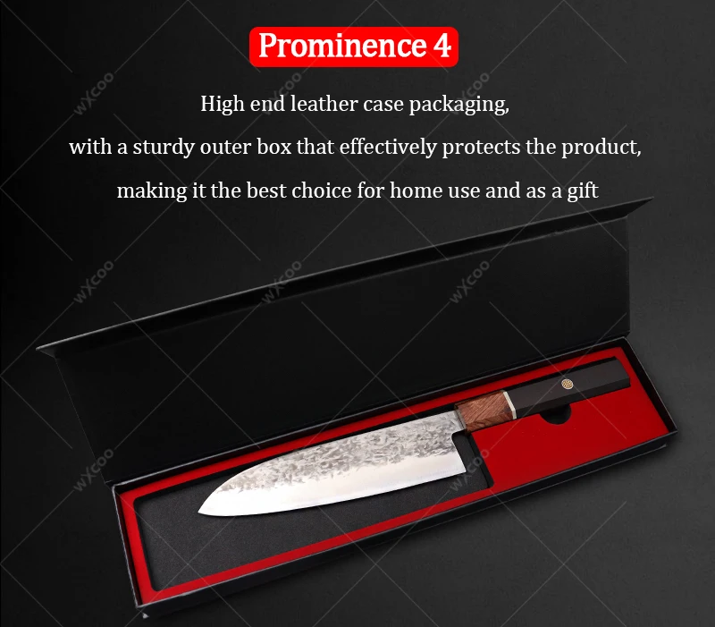 WXCOO Stainless Steel Butcher Boning Knife Kitchen Meat Cleaver Japanese Santoku Knife Chef Salmon Slicing Knives Sashimi Knife