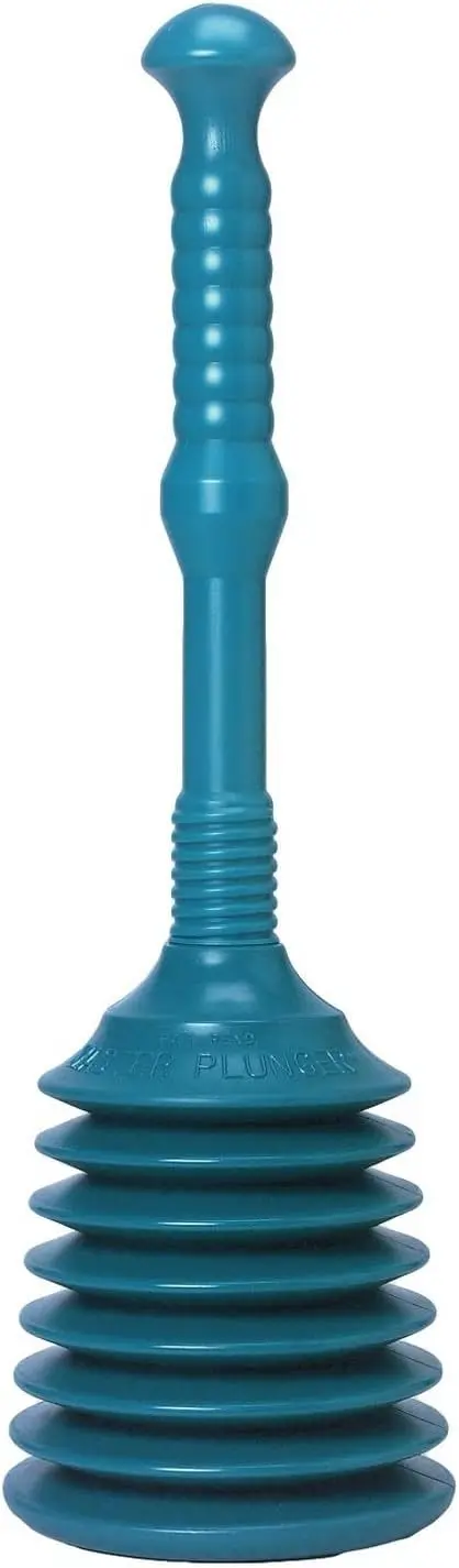 

Heavy Duty Bellows Plunger for Sink, Shower, Tub & Drain Unclogging with Wide Mouth Design, Teal