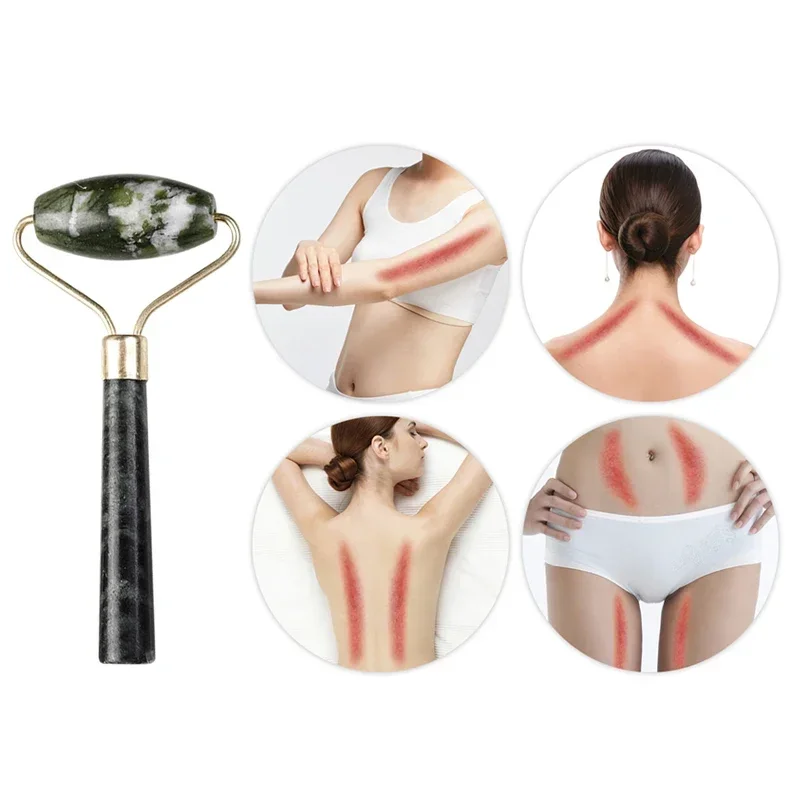 Rolmassage Natuurlijke Gezichtsmassageapparaat Guasha Jade Roller Schraper Gezichtsverzorging Tool Microniddle Gezichtsreiniger Huidverzorging 1 Stuks