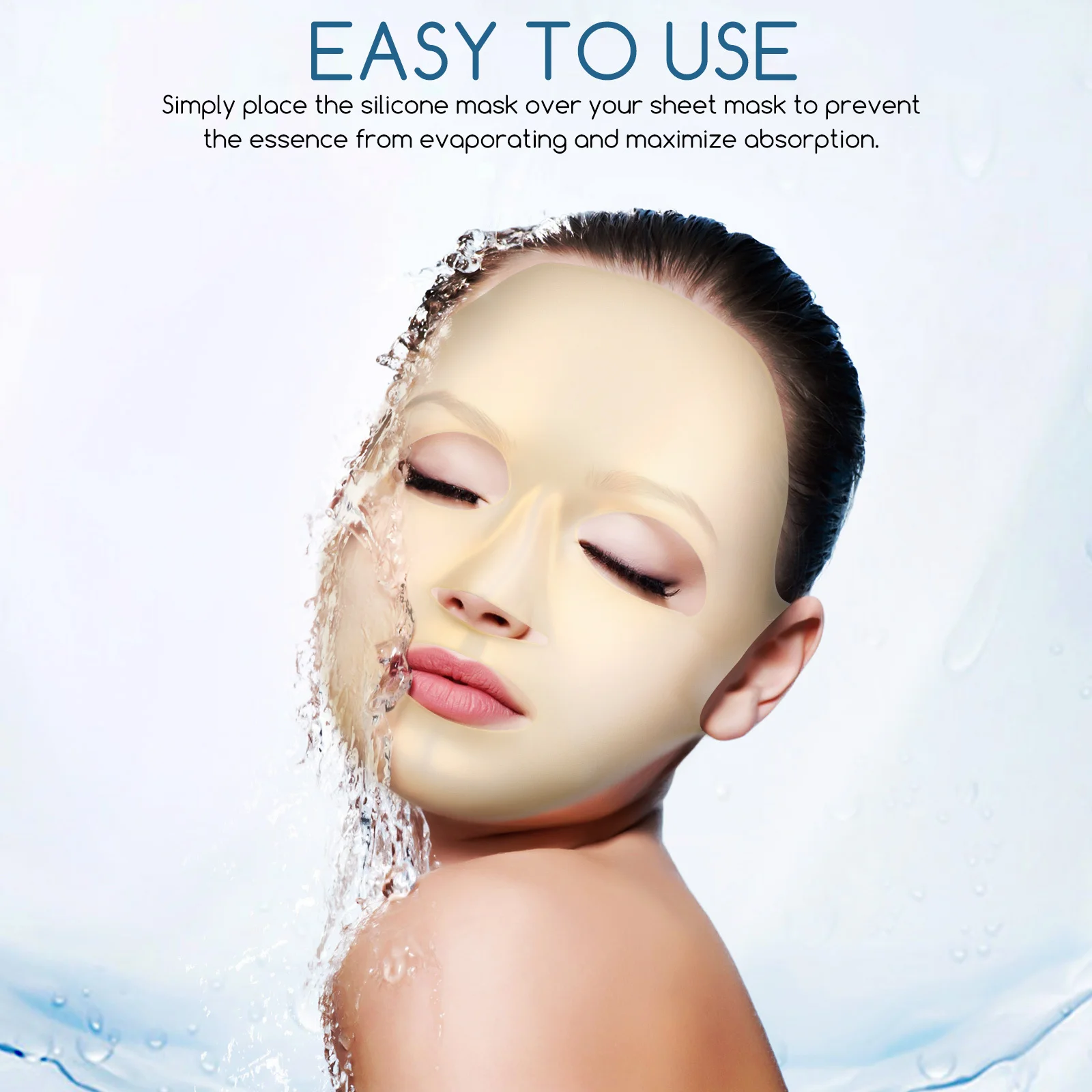 3 pezzi maschera in silicone copertura riutilizzabile coperture per il viso design morbido 3D idratante applicatore viso maschere in gel di silice anti evaporazione