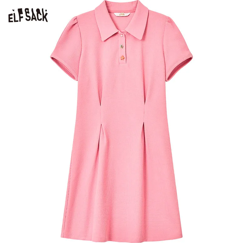 ELFSACK 2025 Summer New Arrivals Short Sleeved Casual T-Shirt Dress For Women