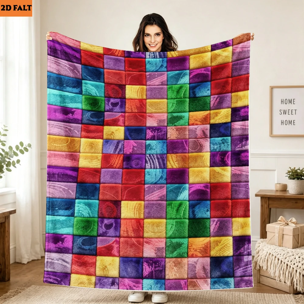 Stampa 2D su tessuto piatto [coperta in flanella stampata a quadri colorati