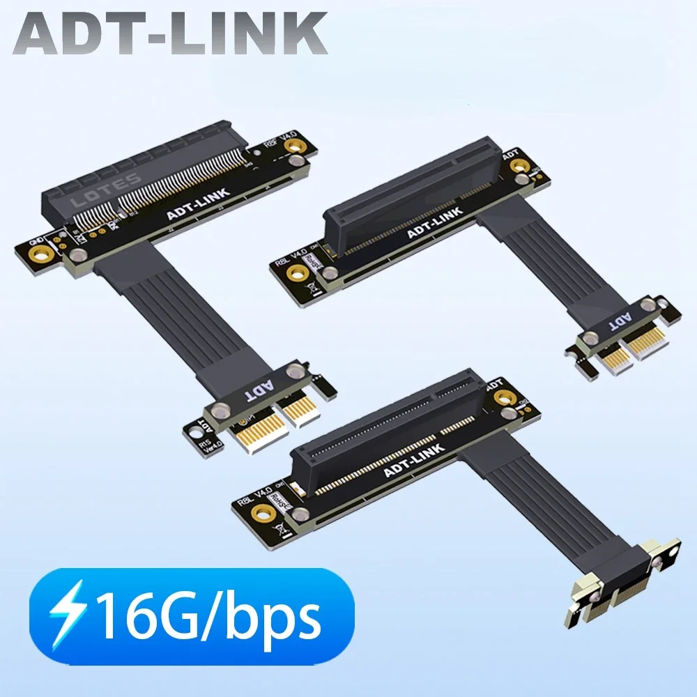 Riser Gen4 PCI Express 4.0 X1 To X8 Slot Turn Angled Graphics GPU Extension Cable for PCIe X8 NVMe SSD,LAN, Network, Video Cards