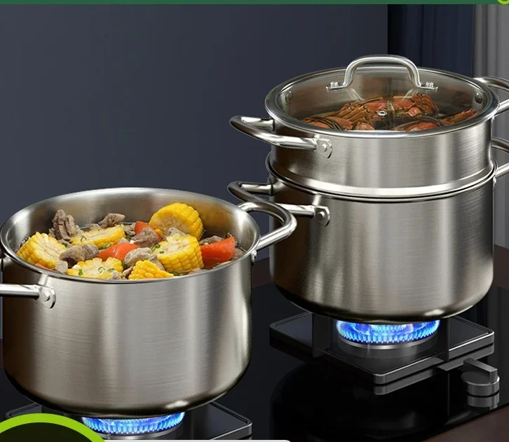 Лидер продаж, утолщенная пароварка из нержавеющей стали 316, бытовая двухслойная кастрюля, индукционная плита, газовая плита, специальная кастрюля для приготовления пищи