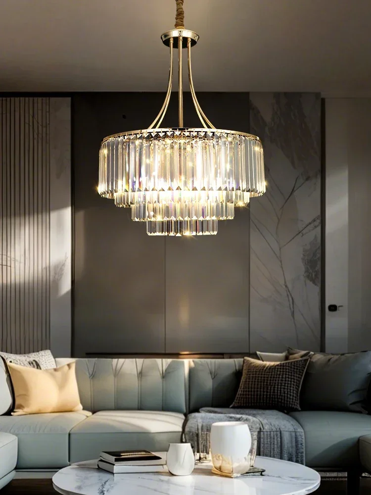 

Nordic Hanging Lamps for Dining Room Bedroom HQ Light Pendant Lamp Luxury Circular Crystal Chandelier for Living Room Designer
