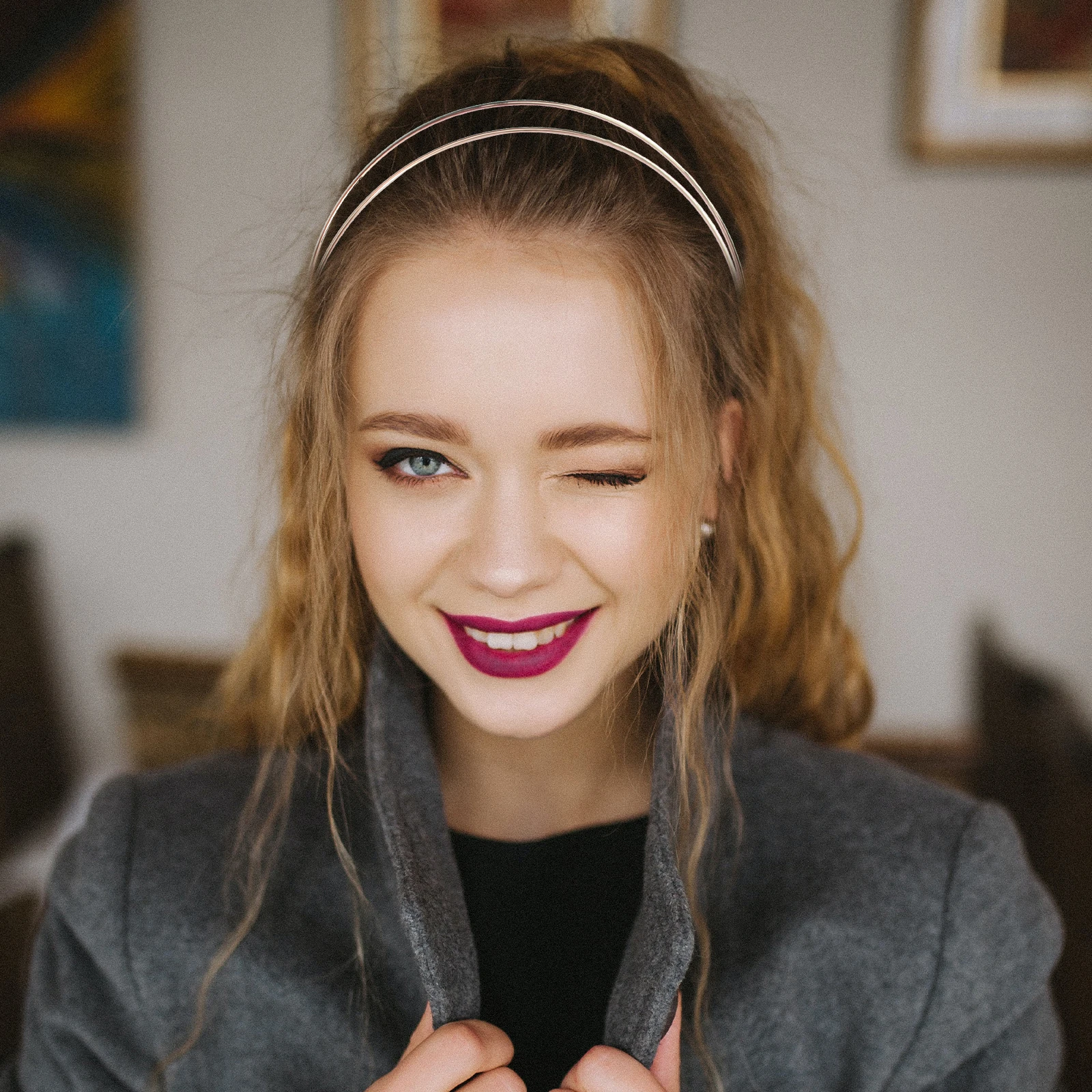 

2pcs Alloy Hoop Simple Headband For Women Diy Hair Accessories Thin Headwear Fashion Female Headdress Comfortable Durable Head