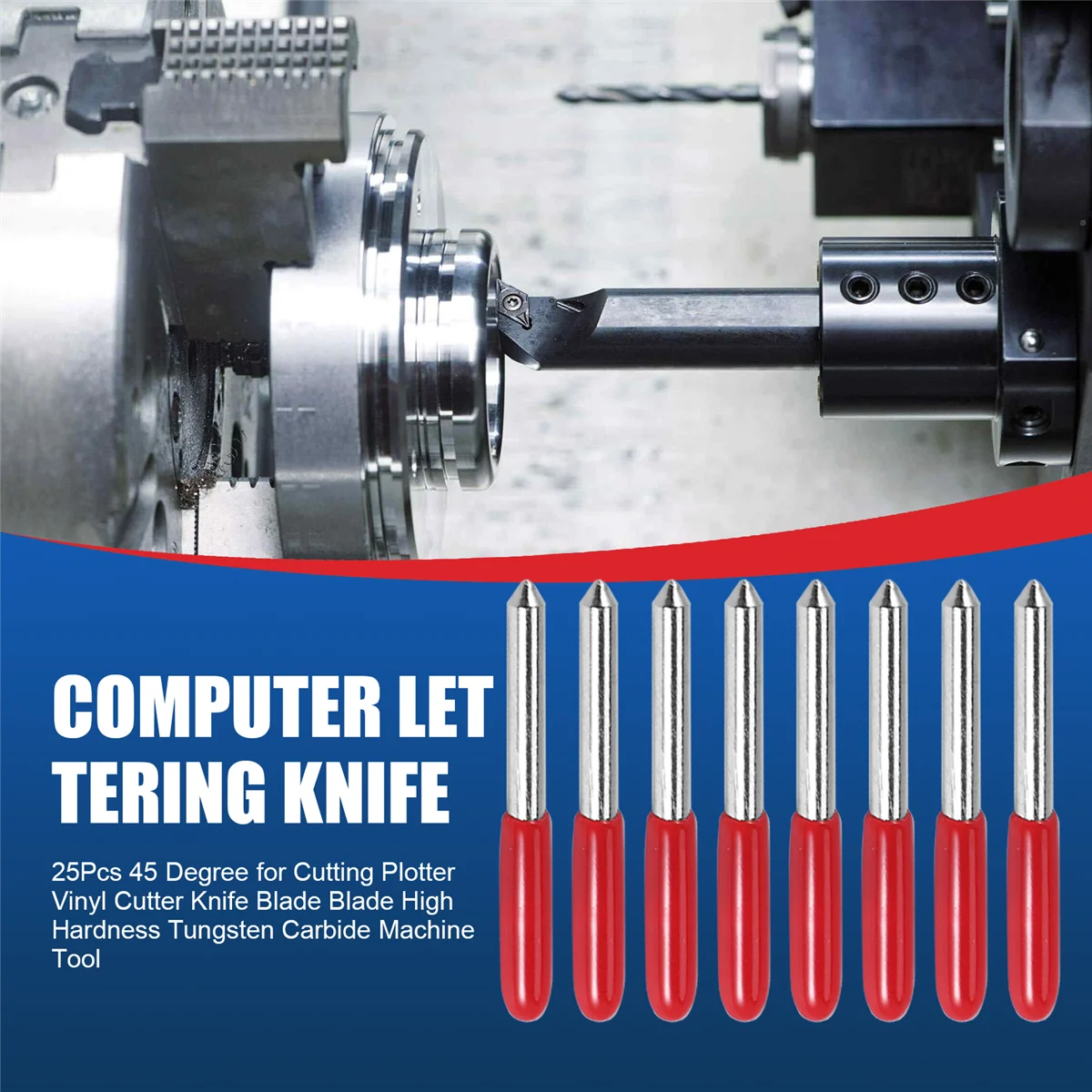 A39U 25Pcs 45 Degree for Roland Cutting Plotter Vinyl Cutter Knife Blade Blade High Hardness Tungsten Carbide Machine Tool