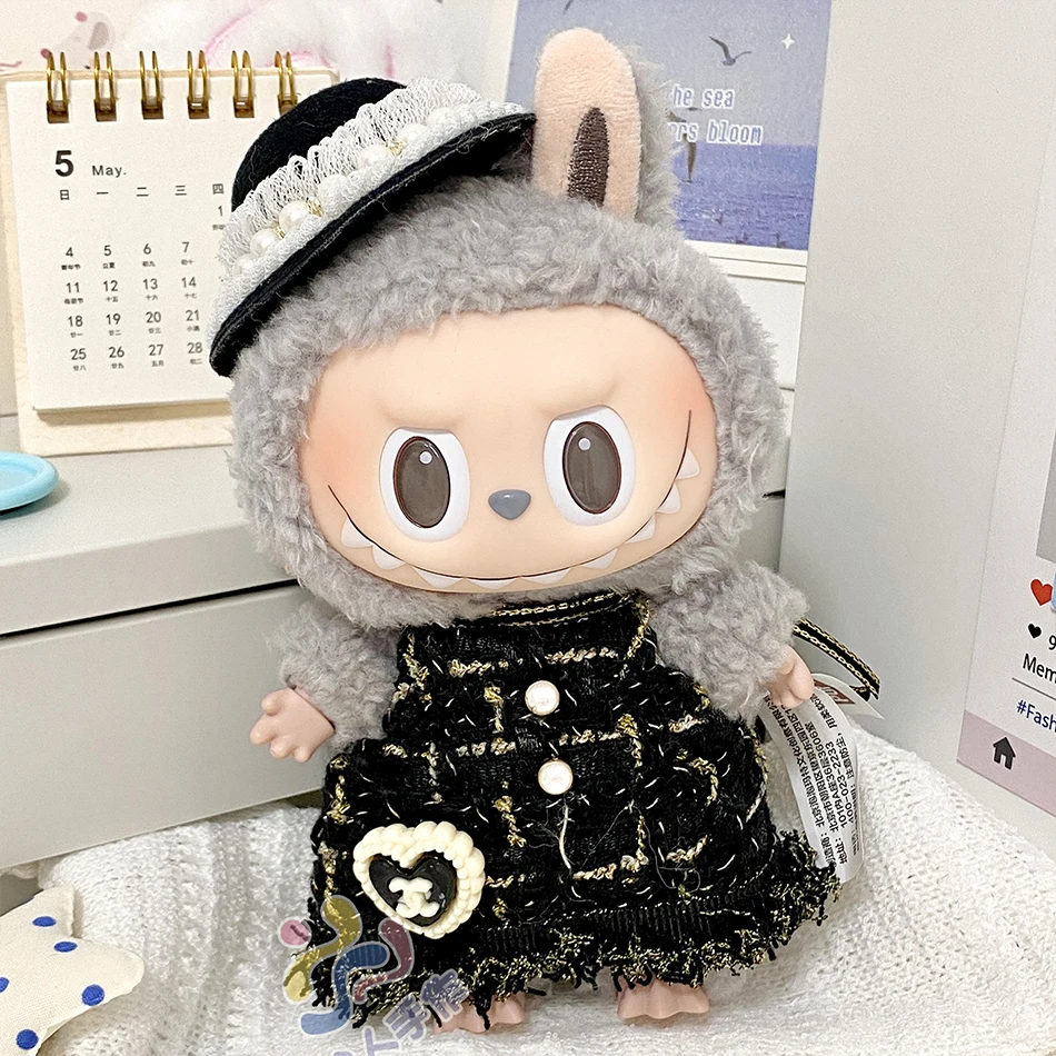 17cm Mini Plush Doll'S Clothes Outfit Accessories For Korea Kpop Exo Labubu I II Idol Dolls sit party overalls Clothing Gift