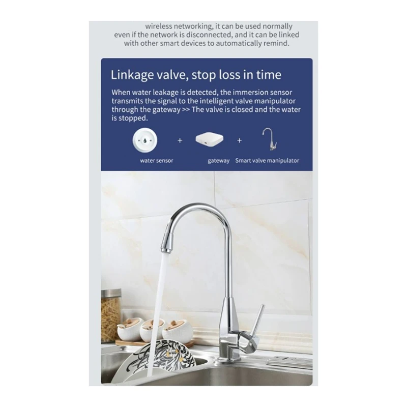 Zigbee tuya inteligente detector de vazamento de água sensor de inundação monitoramento remoto via tuya zigbee gateway tanque de água alarme completo