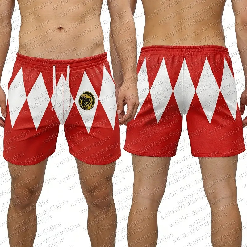 Shorts de performance Power Rangers 2026 pour adultes et enfants avec poches, séchage rapide, confortables et légers, parfaits pour la plage