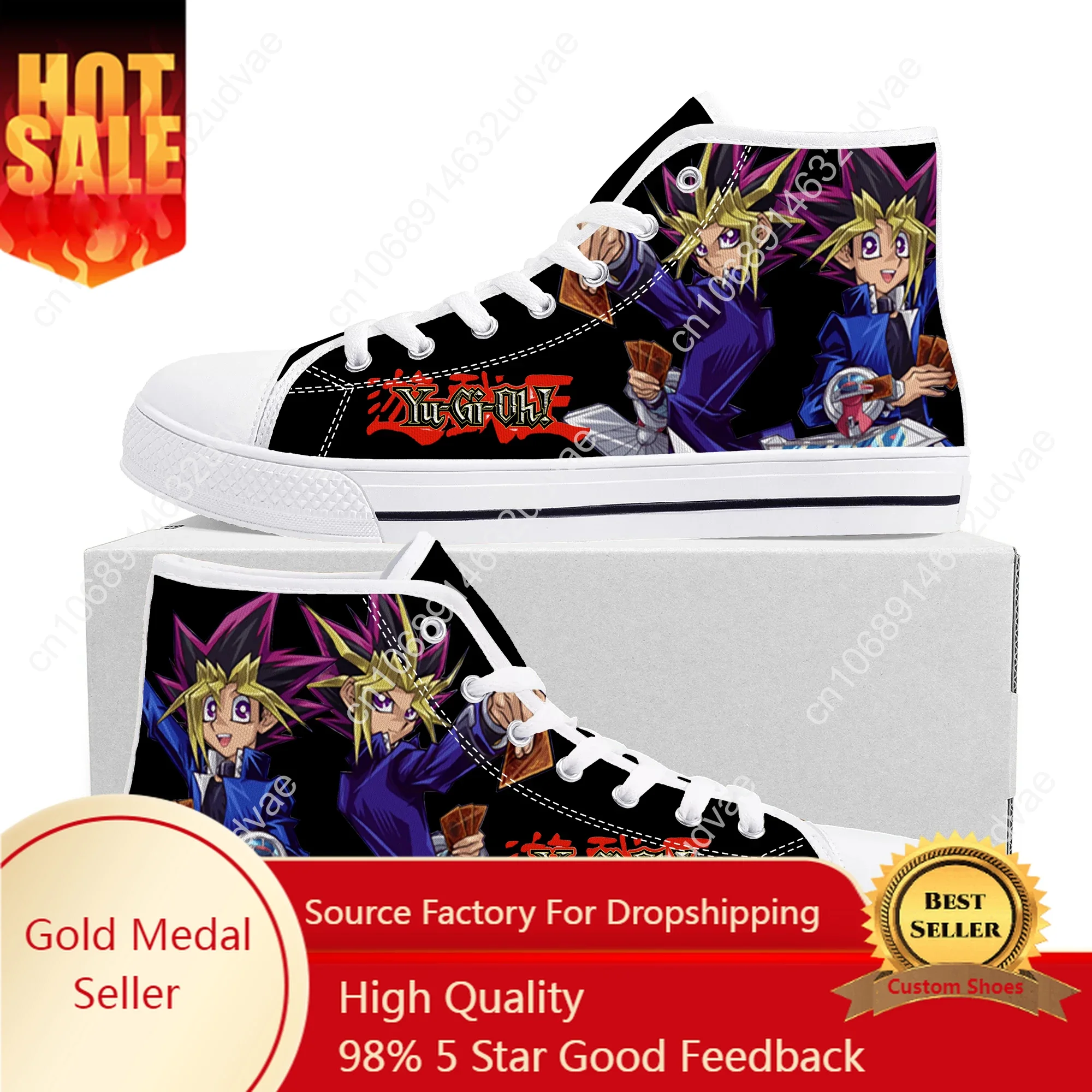 

Anime YuGiOh Card Game Yami Mutou Cartoon High Top Sneakers Mens Womens Teenager Canvas Sneaker Casual Couple Shoes Custom Shoe