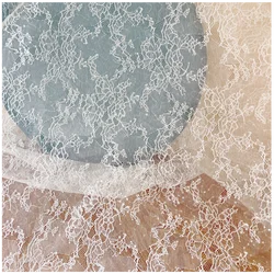 High Quality Off White Color Lace with Small Sequins Shiny Width(Height) 1.5 Meters 2023 NEW