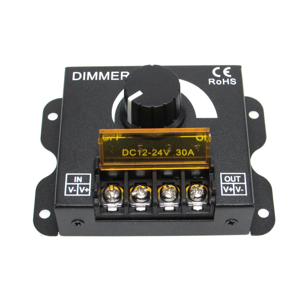 DC 12V 24V LED Dimmer Switch 30A 360W Voltage Regulator Adjustable Controller For LED Strip Light Lamp LED Dimming Dimmers