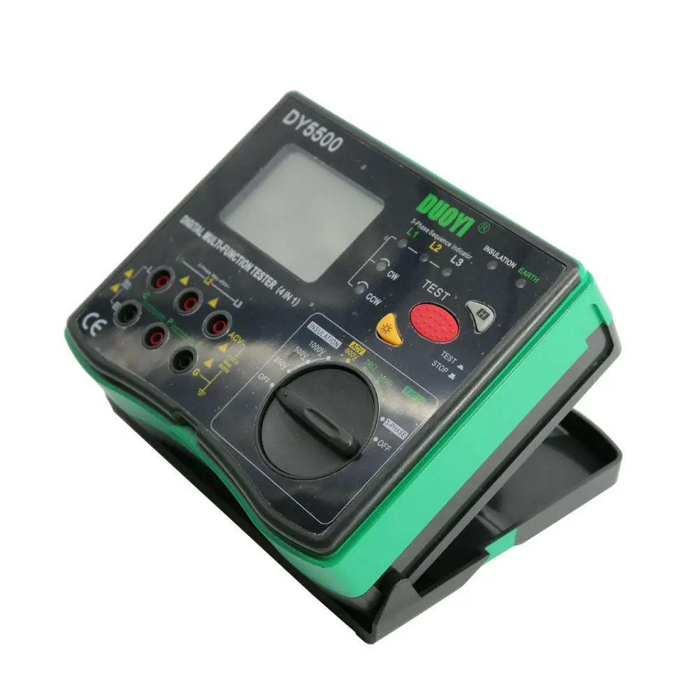 DUOYI DY5500 4 in 1 Digital Multifunction Resistance Tester Multimeter Insulation Earth Voltmeter Measuring Phase Indicator