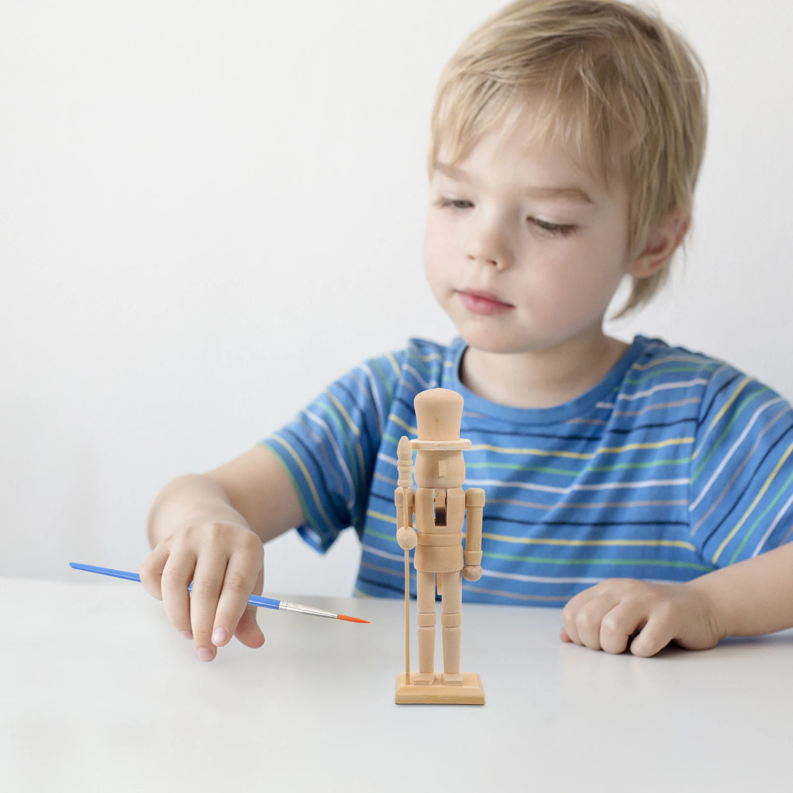 

1Set DIY Blank Wood Nutcracker Soldier Ornament Unfinished Xmas Decoration for Home Coffee Shop Wooden Pieces for Crafts