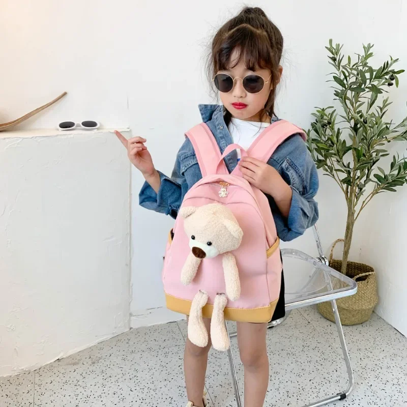 Children\'s Backpack Cartoon Bear Doll School Bags for Girls Boys Kindergarten Cute Shoulders Bag Toddler Gifts Mochila Infantil