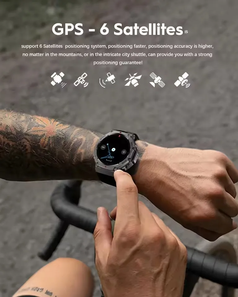 2025 نظام تحديد المواقع العسكري الصف 5ATM مقاوم للماء ساعة ذكية البوصلة BT دعوة AMOLED HD الرجال في الهواء الطلق 170 + الرياضة T-Rex 3 الترا Smartwatch