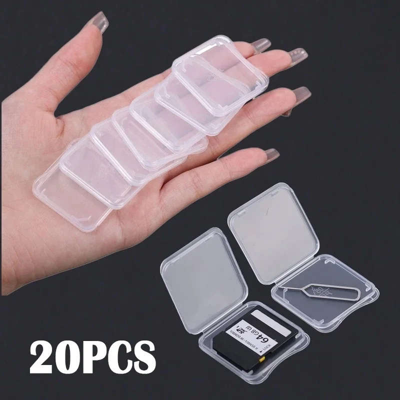 Transparente SD TF CF Speicherkarte Aufbewahrungsbox Halter Box Schutzhülle Tragbare Anti-Verlust-Speicherkarte Klare Kunststoffhülle