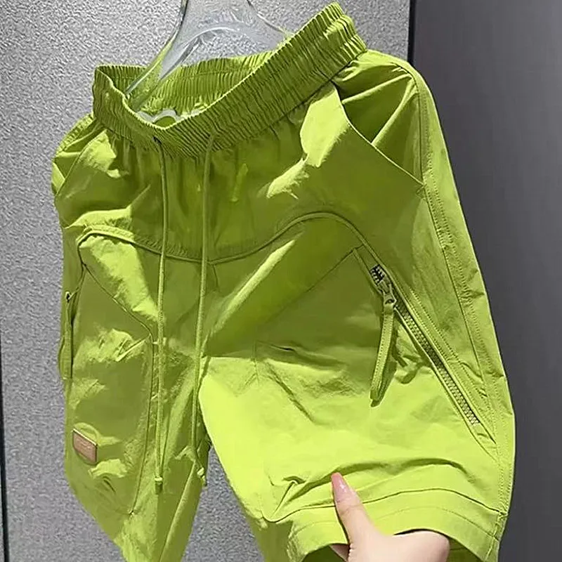 

Мужские летние свободные прямые брюки ort, повседневная модная рабочая одежда, трусы с пятью точками, верхняя одежда, модная эластичная одежда со средней талией