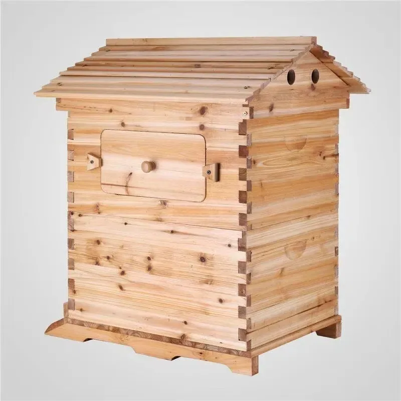 7PCS Automatic Self Flowing Bee Hive Frames Complete Set for Honey Collection Beekeeping Supplies Fir Wood