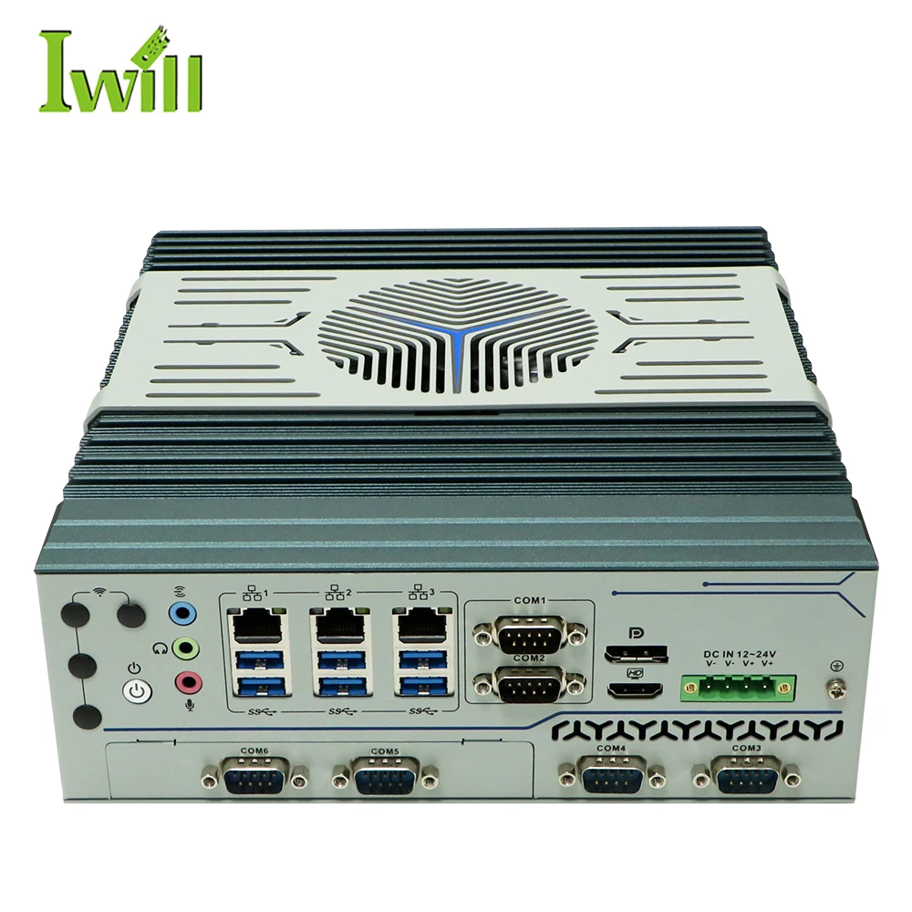 Customised Vesa Mount Industrial Computer Ipc I3 I5 I7 Fanless Mini Pc Desktop Computer With Com 6usb 3.0
