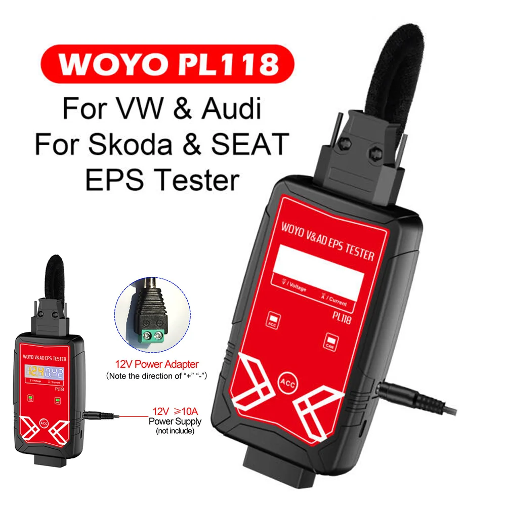 

WOYO PL118 EPS Detector Electrical Steering Testing For V-W FOR AU-DI Power Steering Motor Tester For V-W ID Golf A3 Q4
