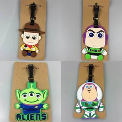 Disney-etiqueta de Gel de sílice para equipaje, accesorio de viaje de Toy Story, soporte para identificación de maleta, etiqueta de embarque portátil