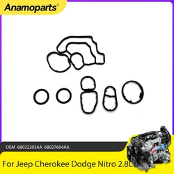 Engine Parts Oil Cooler Gasket Set Fit 2.8 L Diesel For Jeep Wrangler Cherokee Dodge Nitro Holden 2.8L OEM 68032203AA 2007-2018
