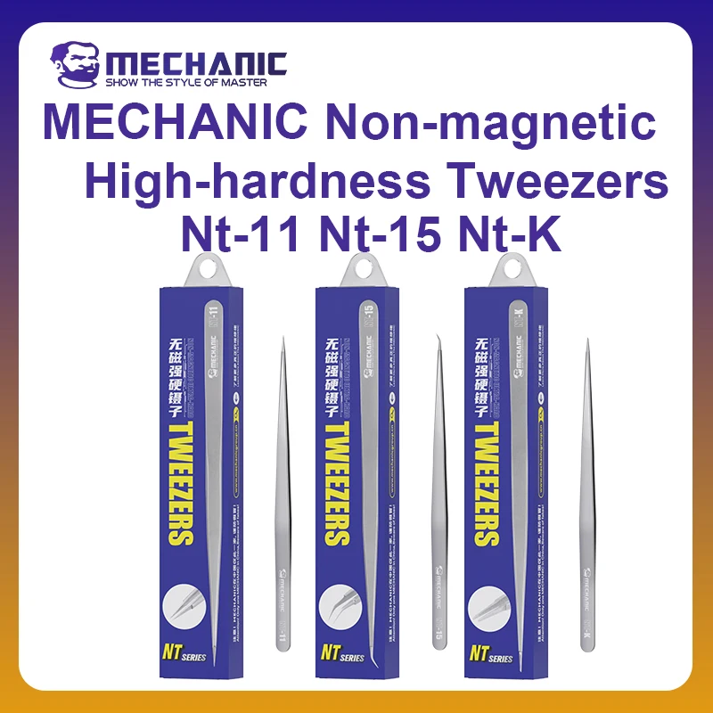 MECHANIC OFFICIAL Non-magnetic High-hardness Tweezers Nt-11/15/K Suitable For Frying Wires Of Precision Electronic Components
