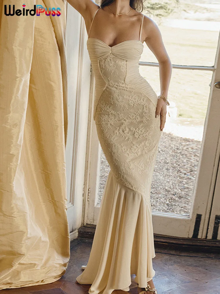 

nibber Straps Ruffles Dress Woman Summer Y2K Patchwork Irregular Lace Sexy Sleeveless Elegant Party Chic Skinny Bodycon Vestidos