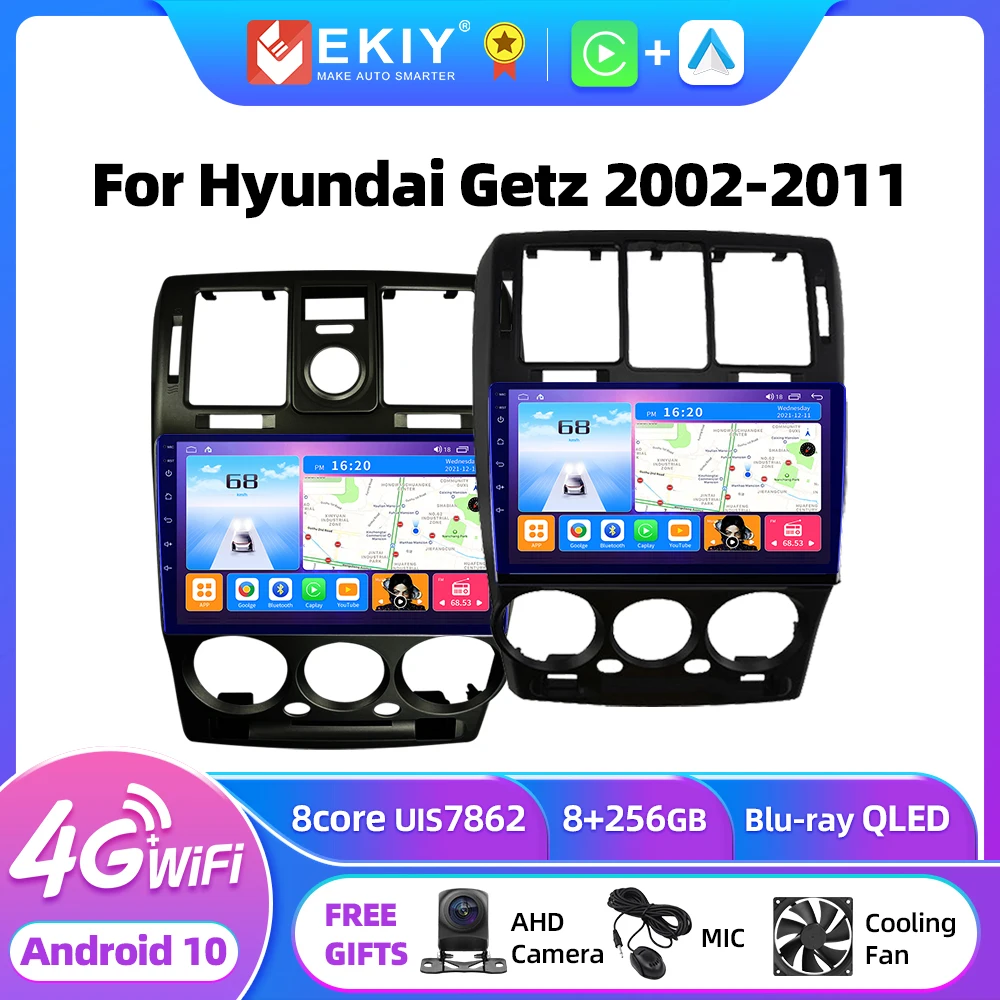 

EKIY T7 Android 10.0 Автомагнитола для Hyundai Getz 2002-2011 мультимедийный видеоплеер стерео навигация GPS Carplay No 2din DVD HU