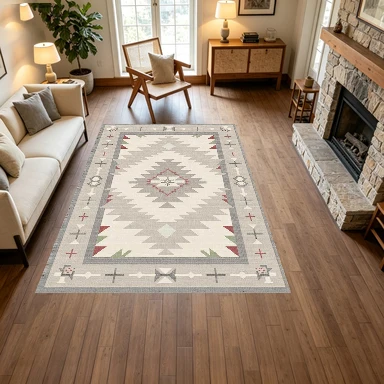 Southwestern Geometric Carpet Flooring Vintage Tribal Pattern Area Rug Indoor Home Floor Decor
