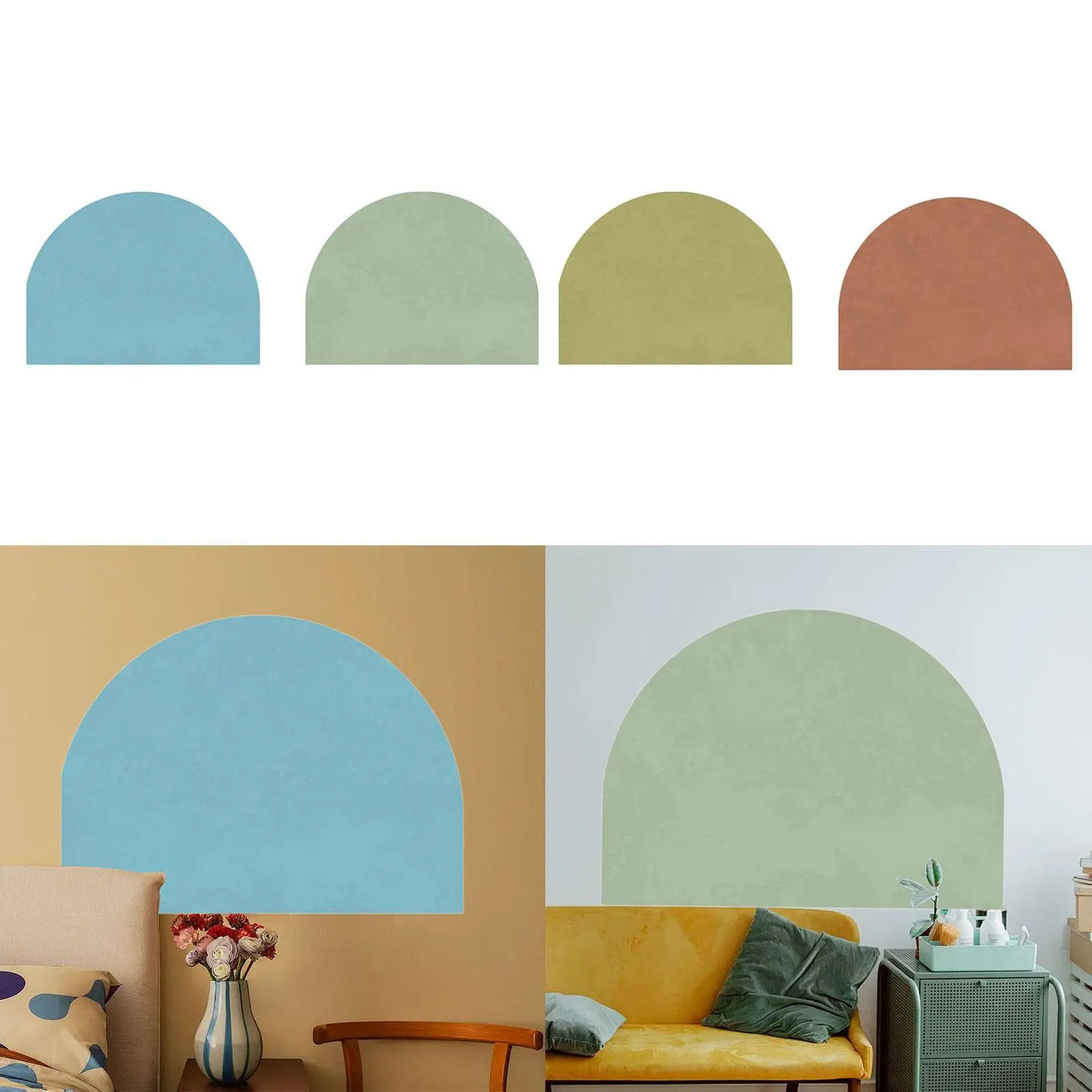 Geometric Art Wall Sticker Decal Waterproof PVC Boho Arch Wall Decor for Kids Room Office Nursery Bedroom
